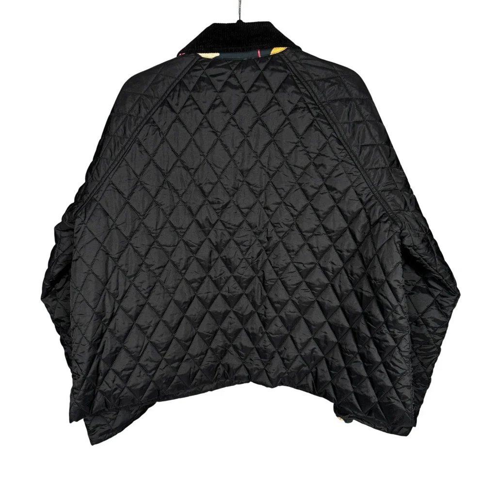 Barbour x Tuckernuck Kinsley Quilted Jacket Black Floral Lined Womens Sz 12 - Picture 8 of 16